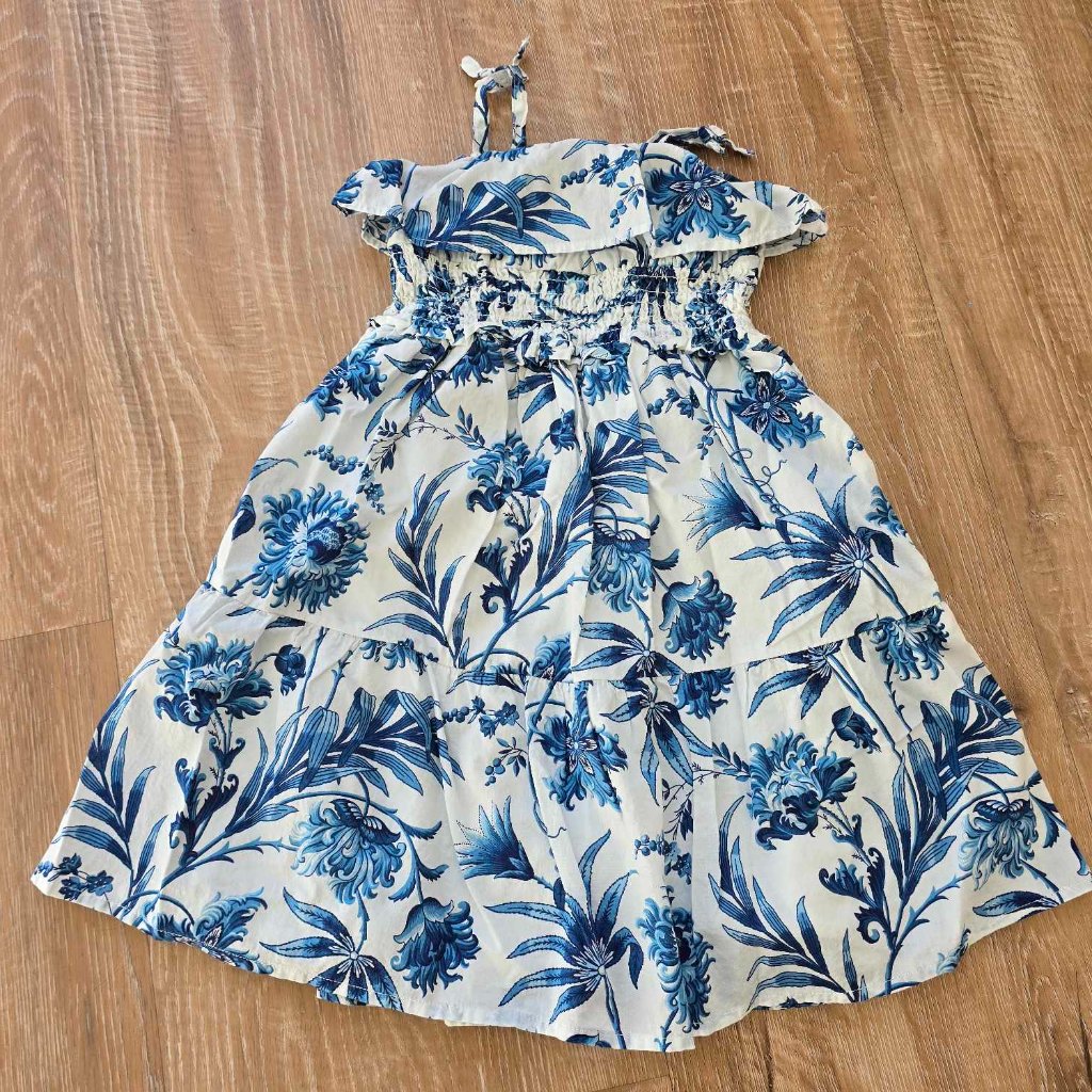 Janie And Jack Veranda Blue Floral Mini Sundress, 2t